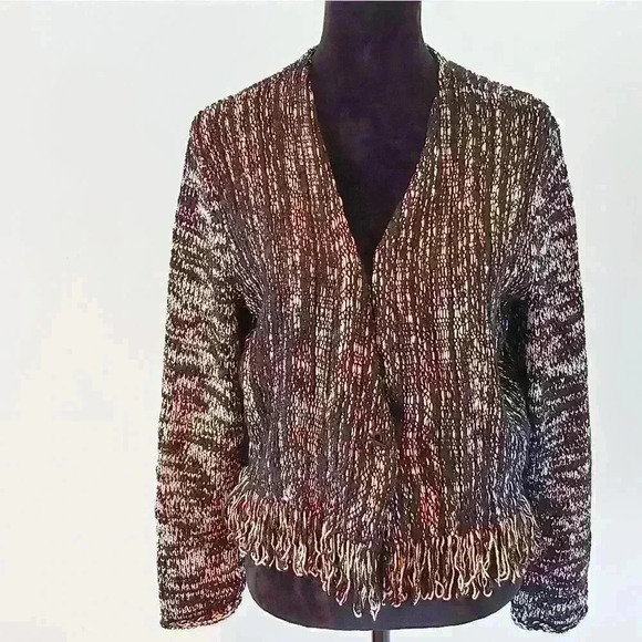 𝅺nic+zoe Fringe Worthy Jacket Black Petite Large - Picture 5 of 13